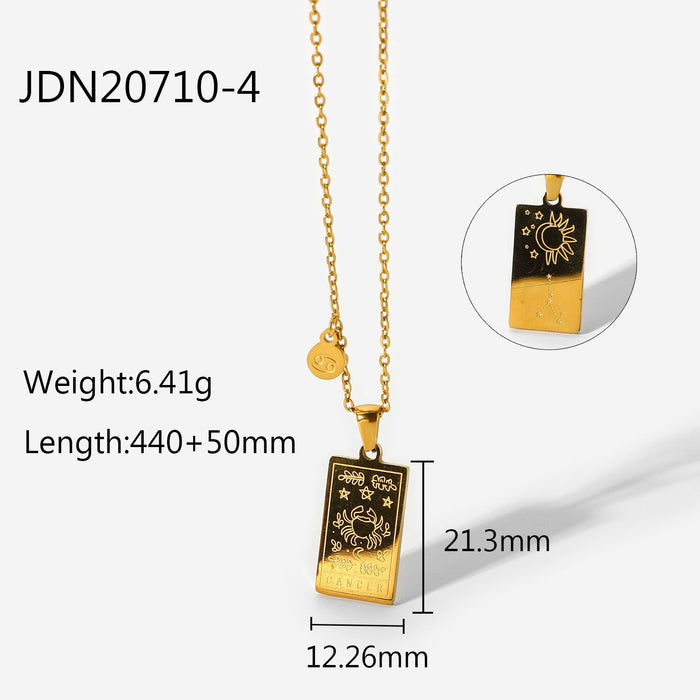 Wholesale golden stainless steel 12 constellation pendant JDC-NE-JD320 Necklaces 杰鼎 4 Wholesale Jewelry JoyasDeChina Joyas De China