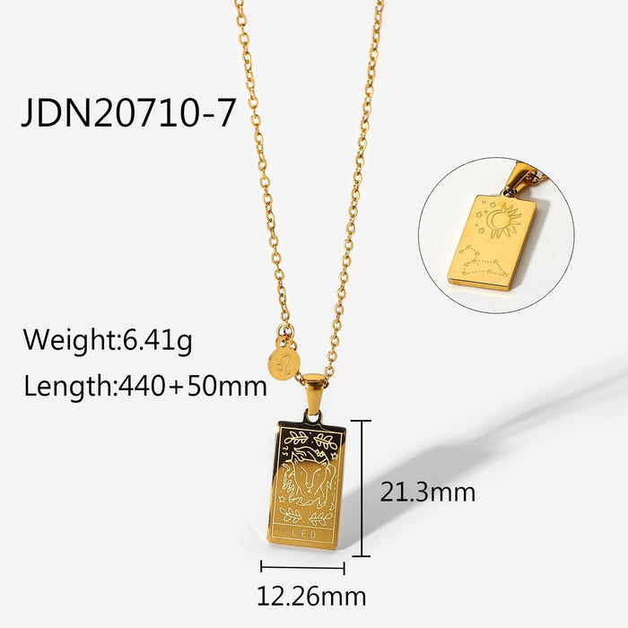 Wholesale golden stainless steel 12 constellation pendant JDC-NE-JD320 Necklaces 杰鼎 7 Wholesale Jewelry JoyasDeChina Joyas De China