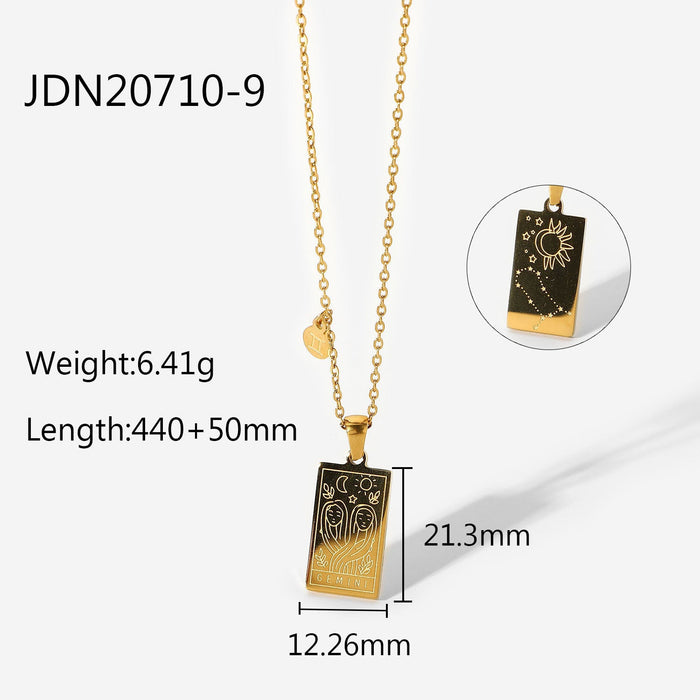 Wholesale golden stainless steel 12 constellation pendant JDC-NE-JD320 Necklaces 杰鼎 9 Wholesale Jewelry JoyasDeChina Joyas De China