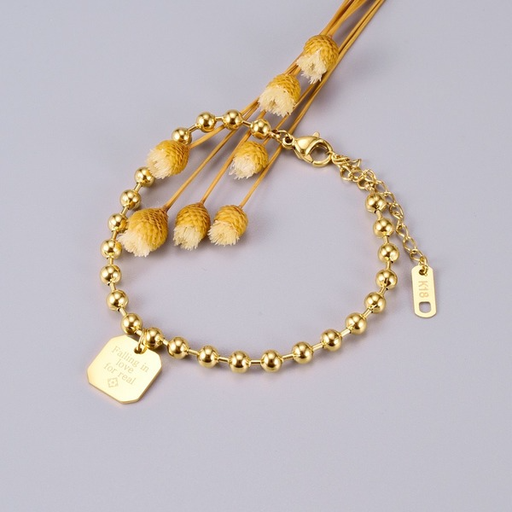 Bulk Jewelry Wholesale golden titanium steel bead bracelet JDC-BT-GSYS002 Wholesale factory from China YIWU China