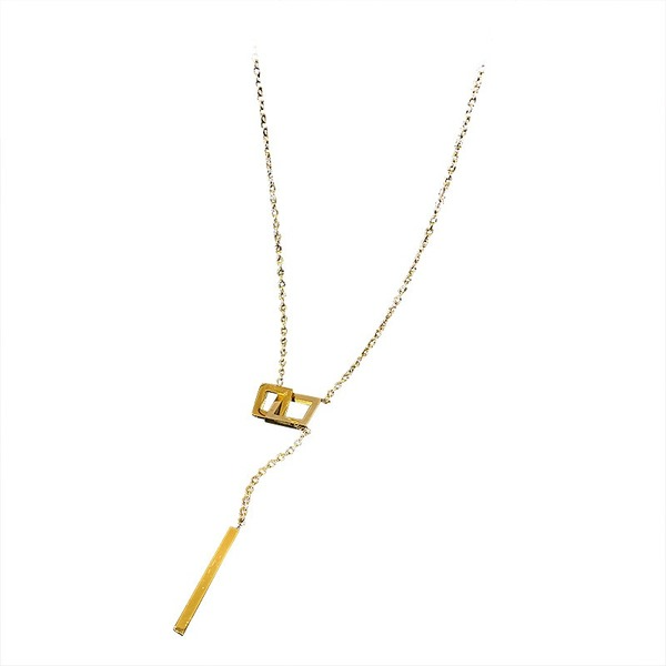 Bulk Jewelry Wholesale golden titanium steel square necklace JDC-NE-BY032 Wholesale factory from China YIWU China