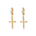 Wholesale golden zinc alloy cross earrings JDC-ES-GSMY004 Earrings JoyasDeChina golden Wholesale Jewelry JoyasDeChina Joyas De China