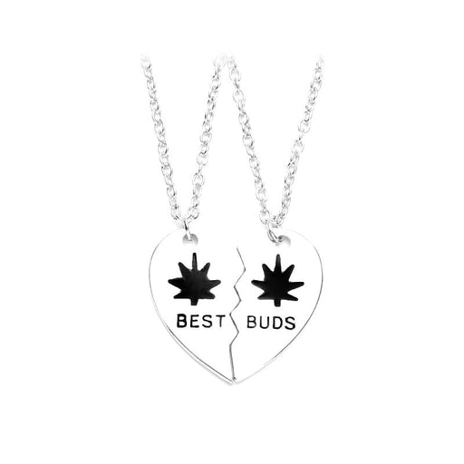 Wholesale good friends leaf two petal splicing love alloy necklace JDC-NE-LangT018 Necklaces 阆天 Wholesale Jewelry JoyasDeChina Joyas De China