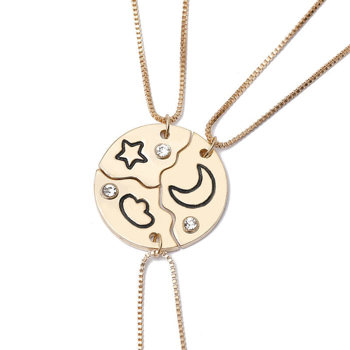 Wholesale good sister star moon cloud splicing alloy necklace JDC-NE-LangT023 Necklaces 阆天 Wholesale Jewelry JoyasDeChina Joyas De China