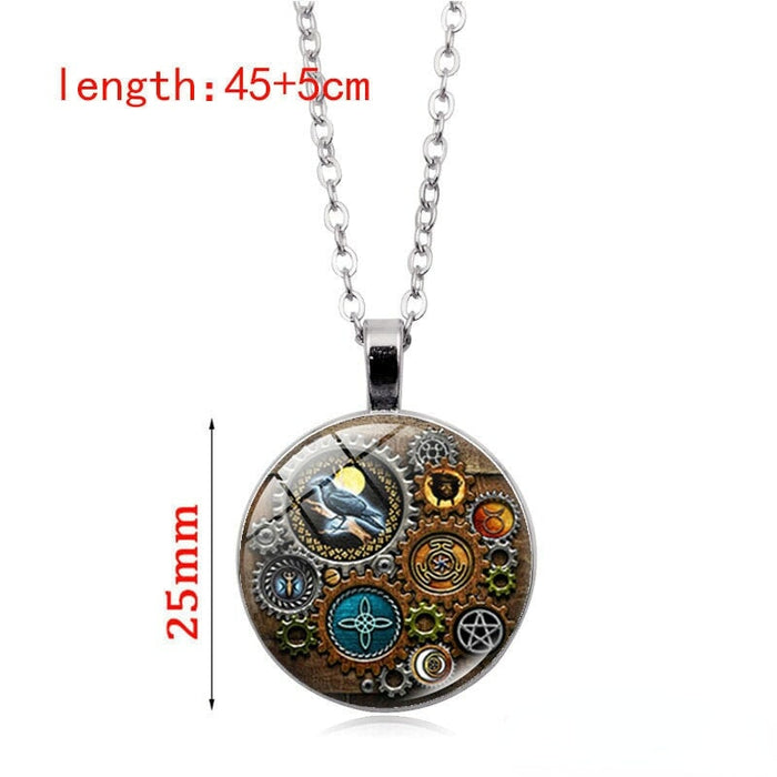 Wholesale Gothic Witch Alloy Glass Piece Time Stone Necklace JDC-NE-Hengx001 Necklaces 横湘 Wholesale Jewelry JoyasDeChina Joyas De China