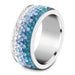 Wholesale gradient color diamond titanium steel rings JDC-RS-Zhongj009 Rings 众喆 blue 8 Wholesale Jewelry JoyasDeChina Joyas De China