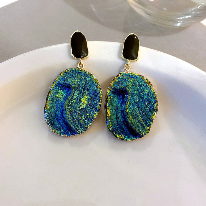 Wholesale gradient volcanic stone earrings JDC-ES-BY-006 Earrings 宝钰 Mirage Wholesale Jewelry JoyasDeChina Joyas De China