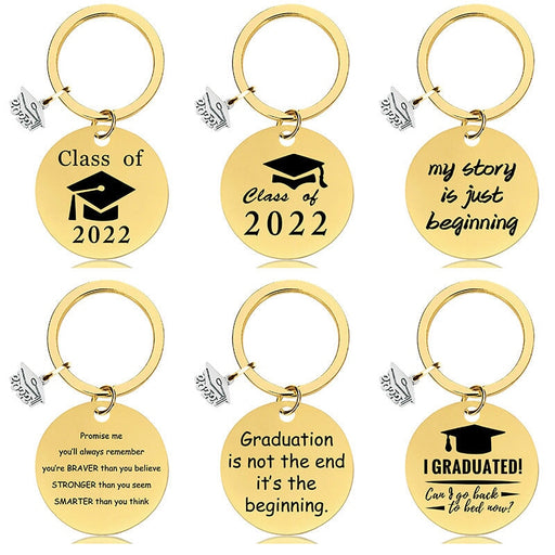 Wholesale Graduation Season Gift Stainless Steel Round Metal Keychain JDC-KC-GangGu015 Keychains 钢古 Wholesale Jewelry JoyasDeChina Joyas De China