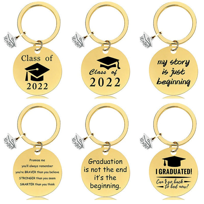 Wholesale Graduation Season Gift Stainless Steel Round Metal Keychain JDC-KC-GangGu015 Keychains 钢古 Wholesale Jewelry JoyasDeChina Joyas De China