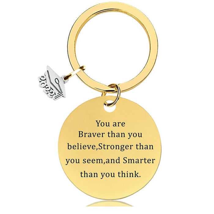 Wholesale Graduation Season Gift Stainless Steel Round Metal Keychain JDC-KC-GangGu015 Keychains 钢古 Wholesale Jewelry JoyasDeChina Joyas De China