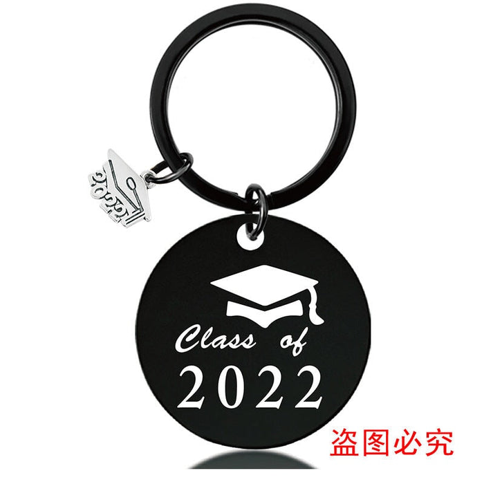 Wholesale Graduation Season Gift Stainless Steel Round Metal Keychain JDC-KC-GangGu017 Keychains 钢古 2022BSY002 Wholesale Jewelry JoyasDeChina Joyas De China