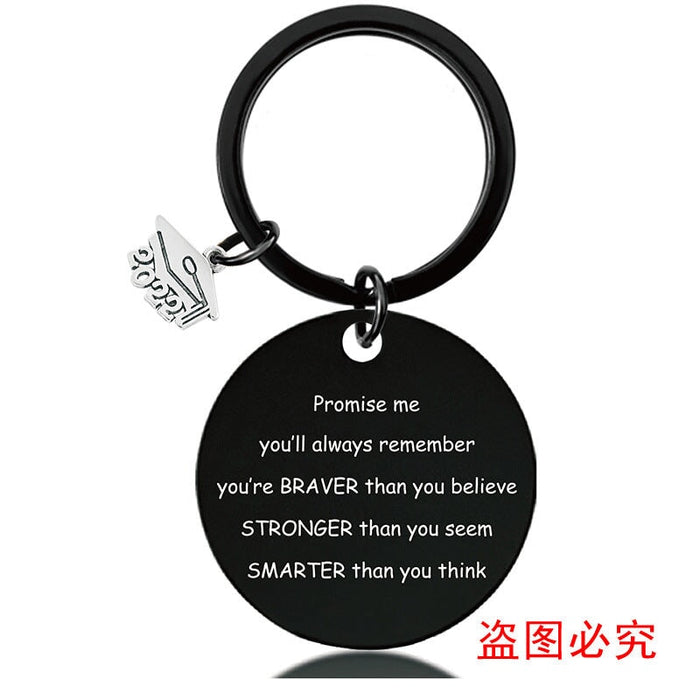 Wholesale Graduation Season Gift Stainless Steel Round Metal Keychain JDC-KC-GangGu017 Keychains 钢古 2022BSY004 Wholesale Jewelry JoyasDeChina Joyas De China