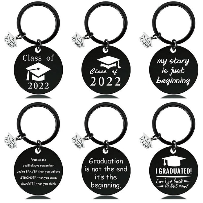 Wholesale Graduation Season Gift Stainless Steel Round Metal Keychain JDC-KC-GangGu017 Keychains 钢古 Wholesale Jewelry JoyasDeChina Joyas De China