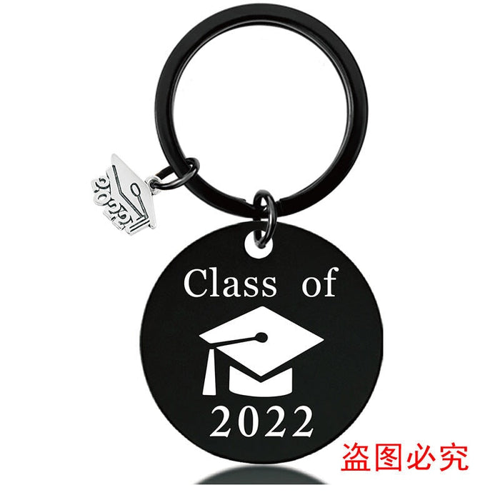Wholesale Graduation Season Gift Stainless Steel Round Metal Keychain JDC-KC-GangGu017 Keychains 钢古 Wholesale Jewelry JoyasDeChina Joyas De China