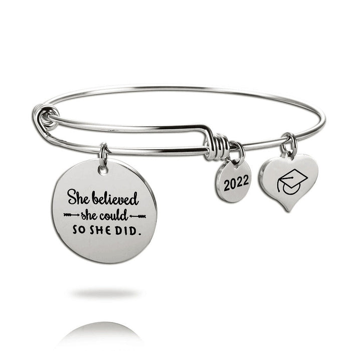 Wholesale Graduation Season Retractable Stainless Steel Bracelet JDC-BT-Mail001 Bracelet 麦伦 steel color Wholesale Jewelry JoyasDeChina Joyas De China