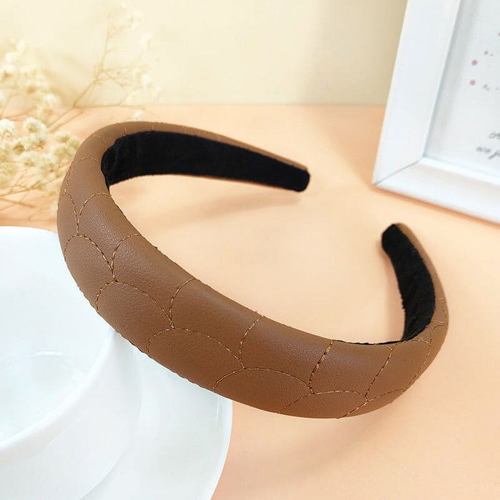 Wholesale gray leather hair band JDC-HD-O348 Headband 潮炫 Coffee color Wholesale Jewelry JoyasDeChina Joyas De China