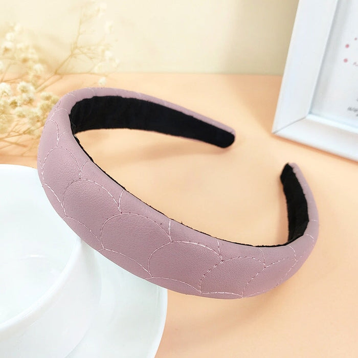 Wholesale gray leather hair band JDC-HD-O348 Headband 潮炫 Pink Wholesale Jewelry JoyasDeChina Joyas De China