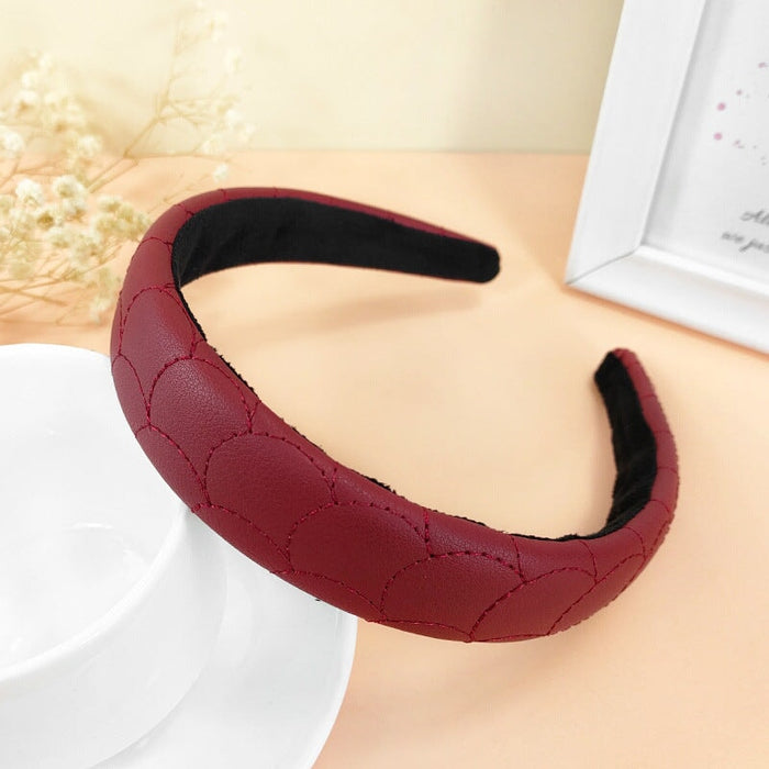 Wholesale gray leather hair band JDC-HD-O348 Headband 潮炫 Red Wholesale Jewelry JoyasDeChina Joyas De China