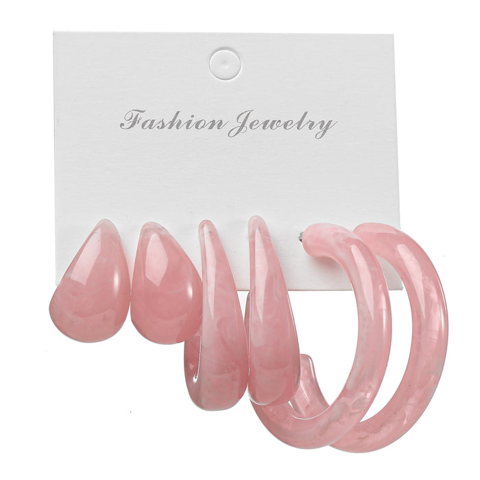 Wholesale green acetate earrings JDC-ES-SF079 Earrings 少峰 pink Wholesale Jewelry JoyasDeChina Joyas De China