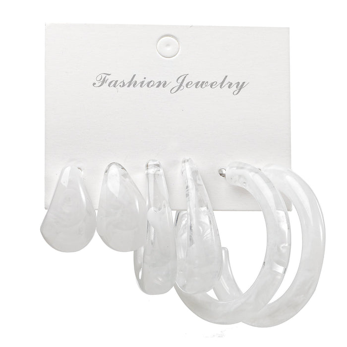 Wholesale green acetate earrings JDC-ES-SF079 Earrings 少峰 white Wholesale Jewelry JoyasDeChina Joyas De China