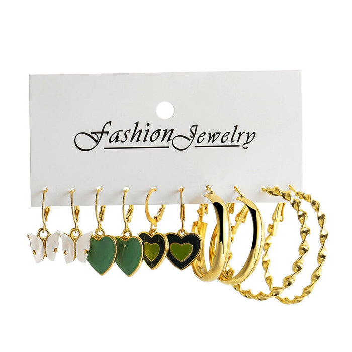 Wholesale green acrylic Earring Set JDC-ES-F629 Earrings 韩之尚 54812 Wholesale Jewelry JoyasDeChina Joyas De China