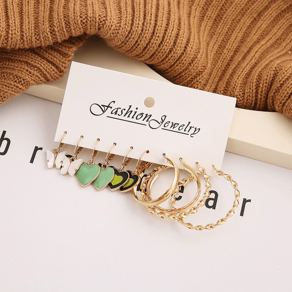 Wholesale green acrylic Earring Set JDC-ES-F629 Earrings 韩之尚 Wholesale Jewelry JoyasDeChina Joyas De China