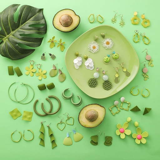 Bulk Jewelry Wholesale green alloy avocado flower earrings JDC-ES-GSMS052 Wholesale factory from China YIWU China