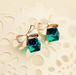 Bulk Jewelry Wholesale green alloy crystal block bow studs JDC-ES-RL008 Wholesale factory from China YIWU China