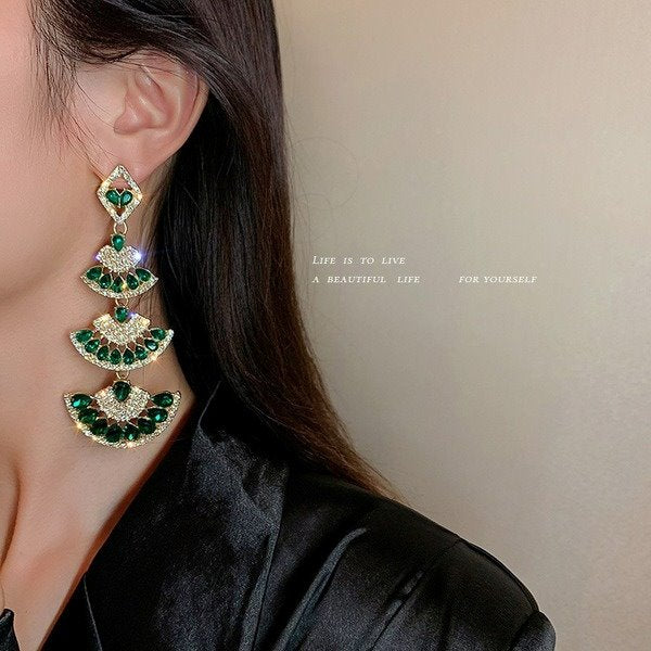 Wholesale green alloy earrings JDC-ES-BY-134 Earrings 宝钰 Wholesale Jewelry JoyasDeChina Joyas De China