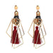 Wholesale green alloy earrings JDC-ES-JJ338 Earrings 聚嘉 Gold + Red Wholesale Jewelry JoyasDeChina Joyas De China