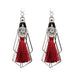 Wholesale green alloy earrings JDC-ES-JJ338 Earrings 聚嘉 Silver+red Wholesale Jewelry JoyasDeChina Joyas De China