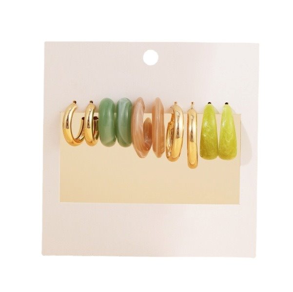Wholesale green alloy earrings JDC-ES-SF072 Earrings 少峰 Wholesale Jewelry JoyasDeChina Joyas De China