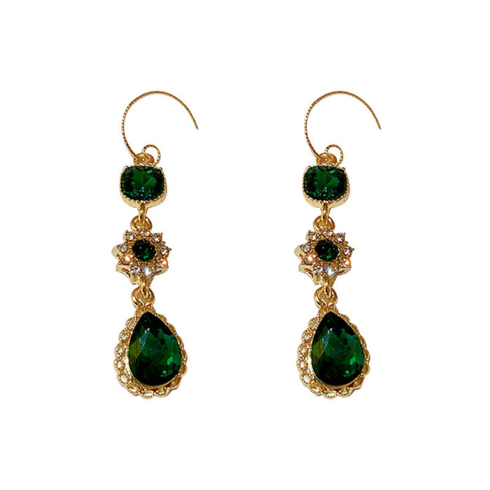 Wholesale green alloy gold earrings JDC-ES-BY-063 Earrings 宝钰 Wholesale Jewelry JoyasDeChina Joyas De China