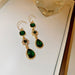 Wholesale green alloy gold earrings JDC-ES-BY-063 Earrings 宝钰 Green Wholesale Jewelry JoyasDeChina Joyas De China