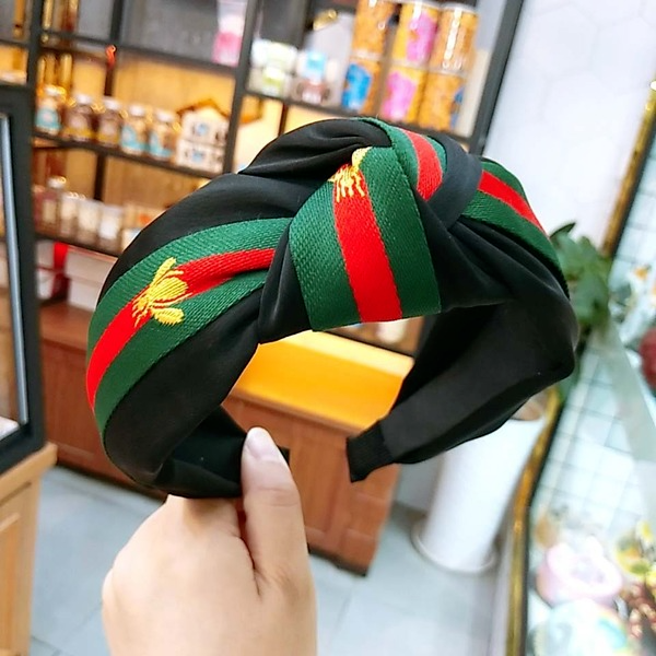 Bulk Jewelry Wholesale green bee knotted fabric wide brim headband  JDC-HD-O106 Wholesale factory from China YIWU China