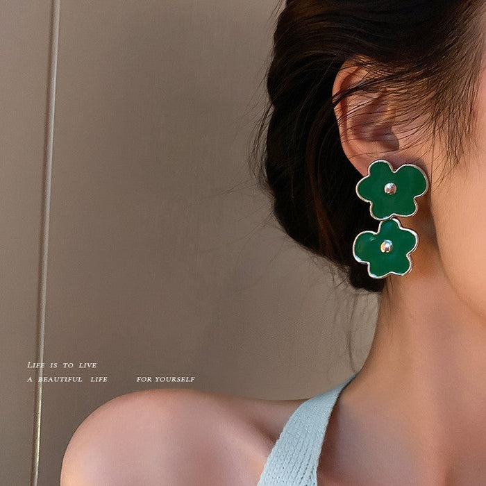 Wholesale green bow geometric acrylic Earrings JDC-ES-BY033 Earrings 宝钰 4 Wholesale Jewelry JoyasDeChina Joyas De China