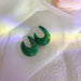Wholesale green bow geometric acrylic Earrings JDC-ES-BY033 Earrings 宝钰 8 Wholesale Jewelry JoyasDeChina Joyas De China