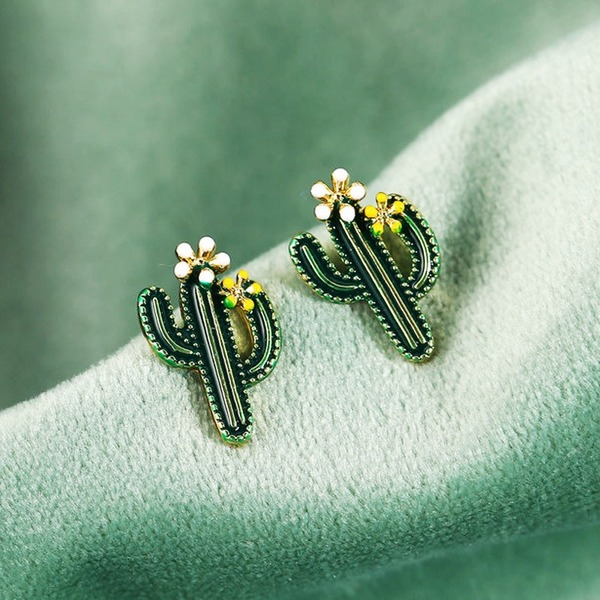 Bulk Jewelry wholesale Green cactus Earrings  JDC-ES-f110 Wholesale factory from China YIWU China