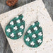 Wholesale Green Check Clover Leather Earrings JDC-ES-GSMQ006 Earrings 妙奇 Wholesale Jewelry JoyasDeChina Joyas De China