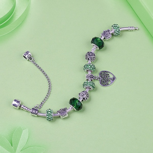 Wholesale green crystal beaded bracelet JDC-BT-LJ028 Bracelet JoyasDeChina Wholesale Jewelry JoyasDeChina Joyas De China