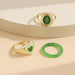 Wholesale green drip oil alloy rings 3-piece set JDC-RS-F585 Rings JoyasDeChina 54993 Wholesale Jewelry JoyasDeChina Joyas De China