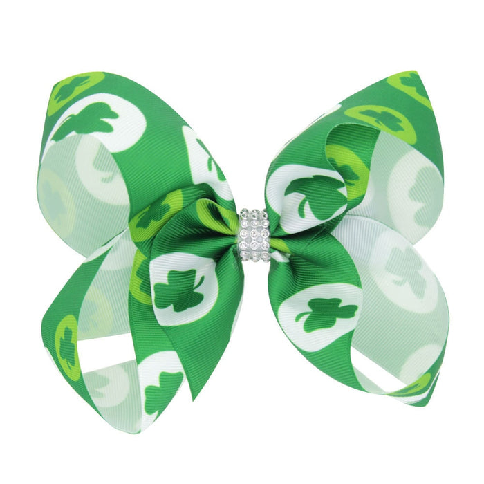 Wholesale Green Fabric Kids St. Patrick's Day Bow Hair Clip JDC-HC-GSQN040 Hair Clips 丘诺 1# Wholesale Jewelry JoyasDeChina Joyas De China