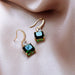 Wholesale green gem alloy earrings JDC-ES-BY-119 Earrings 宝钰 1 Wholesale Jewelry JoyasDeChina Joyas De China