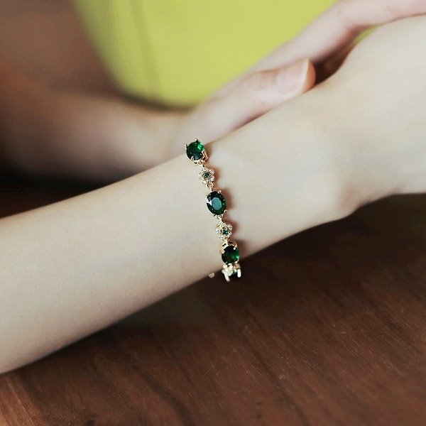 Wholesale green gemstone bracelet JDC-BT-BY017 Bracelet 宝钰 Wholesale Jewelry JoyasDeChina Joyas De China