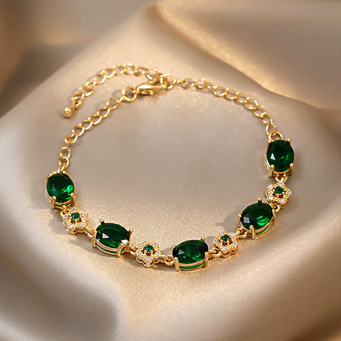 Wholesale green gemstone bracelet JDC-BT-BY017 Bracelet 宝钰 green Wholesale Jewelry JoyasDeChina Joyas De China