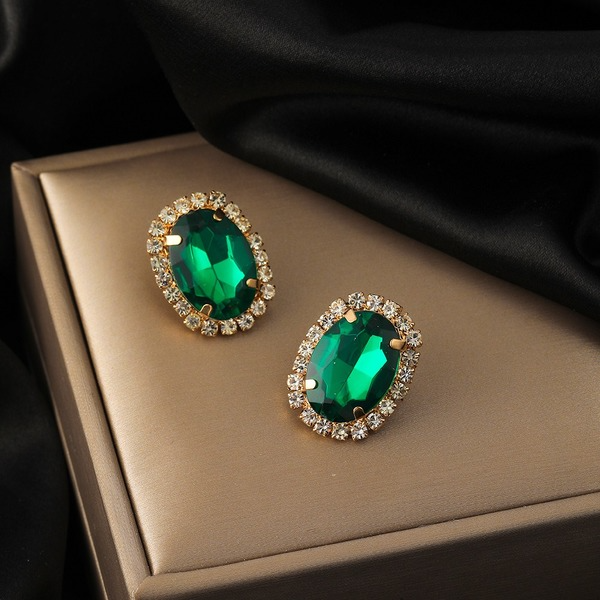 Wholesale green gemstone earrings JDC-ES-D722 Earrings JoyasDeChina Wholesale Jewelry JoyasDeChina Joyas De China
