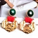 Wholesale green gemstone earrings JDC-ES-SK061 Earrings 深刻 Wholesale Jewelry JoyasDeChina Joyas De China
