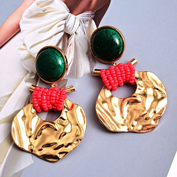 Wholesale green gemstone earrings JDC-ES-SK061 Earrings 深刻 Wholesale Jewelry JoyasDeChina Joyas De China
