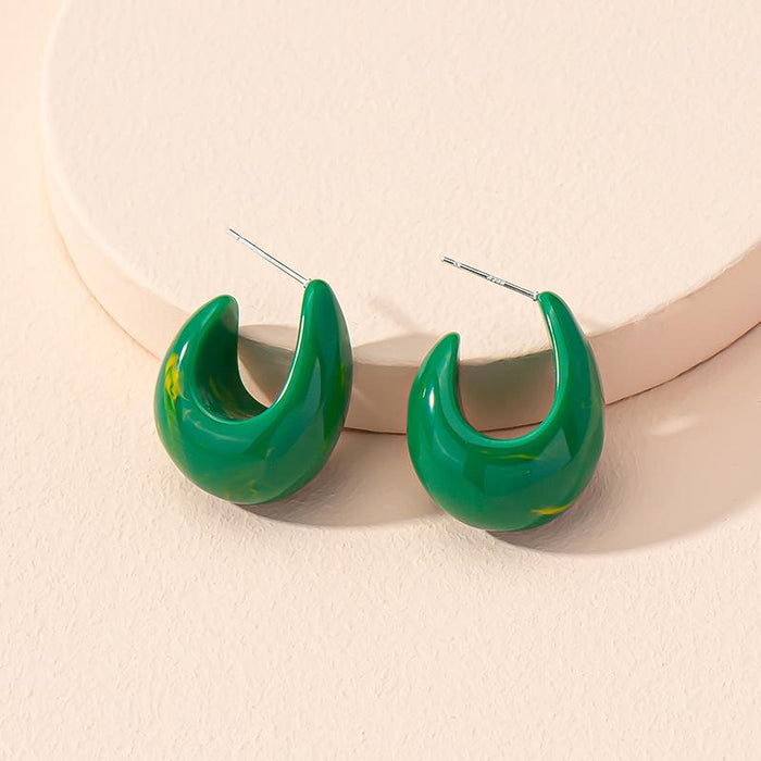 Wholesale green irregular resin earrings JDC-ES-AYN327 earrings JoyasDeChina E2062-Emerald Green Wholesale Jewelry JoyasDeChina Joyas De China