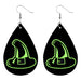 Wholesale green leather Halloween elf fluorescent green luminous earrings JDC-ES-ZL001 Earrings JoyasDeChina Figure I Wholesale Jewelry JoyasDeChina Joyas De China